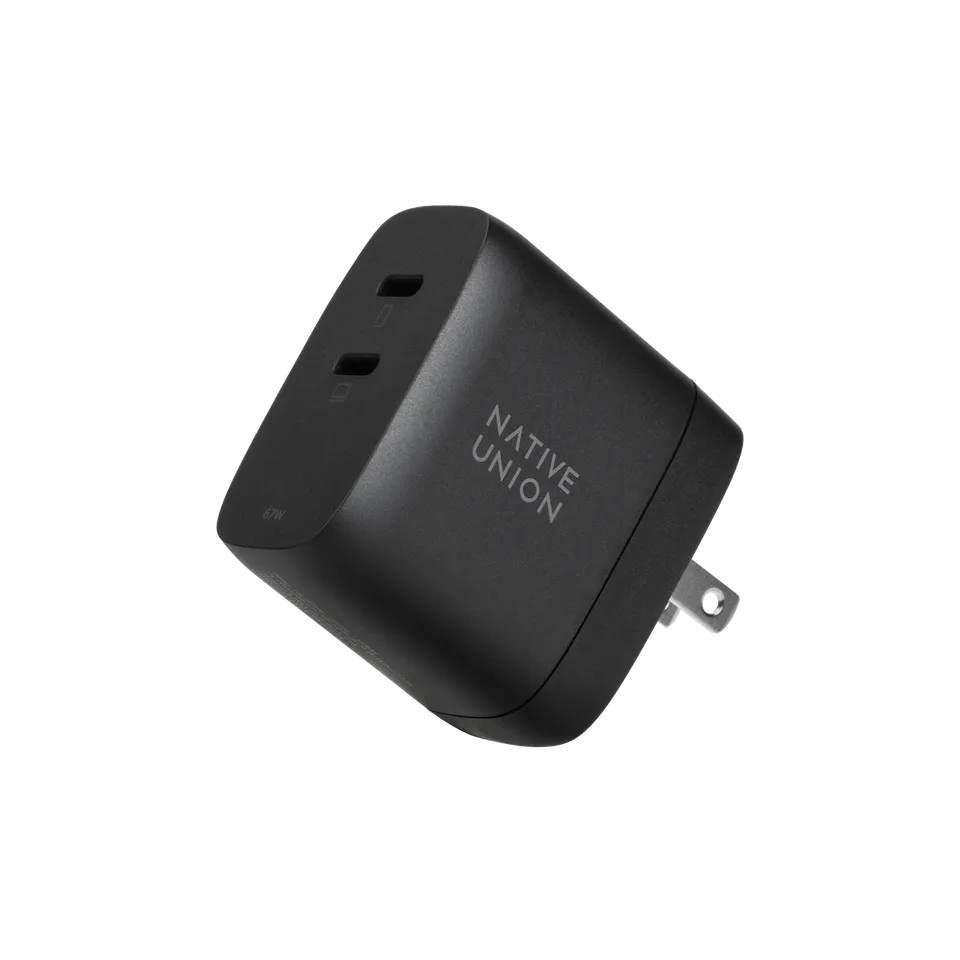 native-union-fast-gan-charger-pd-67w-2x-usb-c-chargeur-rapide-double-port-pour-m image 1