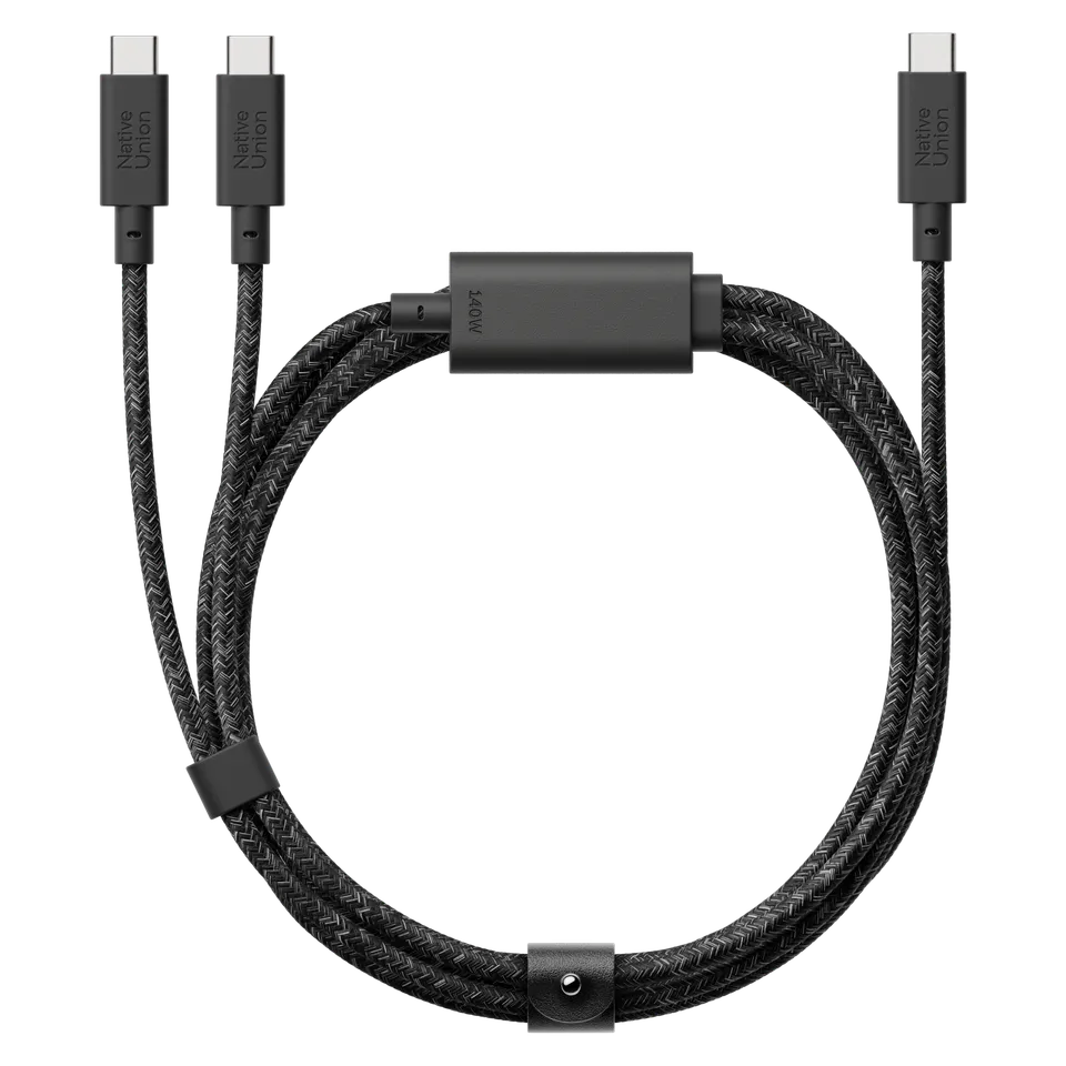 native-union-belt-cable-2-en-1-usb-c-vers-usb-c-et-usb-c-140w-c-ble-double-conne image 1