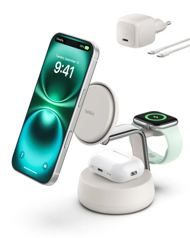 belkin-ultracharge-pro-chargeur-3-en-1-qi2-25-w-compatible-magsafe-avec-ventilat image 1
