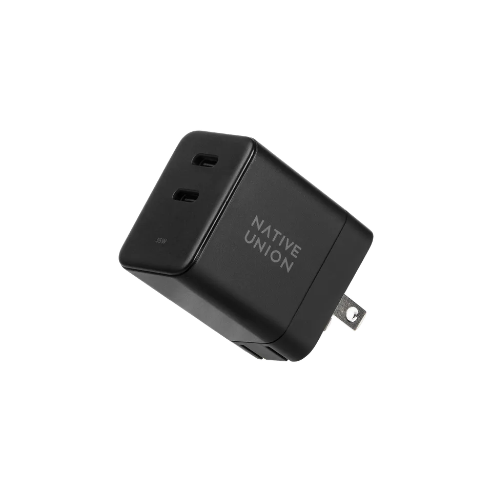 native-union-fast-gan-charger-pd-35w-chargeur-compact-2-usb-c-avec-r-partition-d image 1