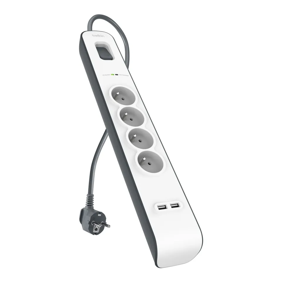 belkin-parafoudre-bsv401ca2m-multiprise-de-protection-4-prises-525-joules-2-port image 1