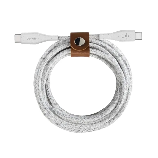 belkin-boostcharge-c-ble-usb-c-vers-usb-c-tress-avec-sangle-cuir-charge-rapide-u image 1