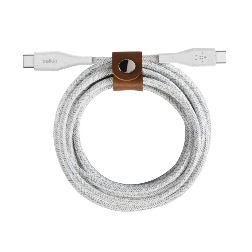 belkin-boostcharge-c-ble-usb-c-vers-usb-c-tress-avec-sangle-cuir-charge-rapide-u image 1
