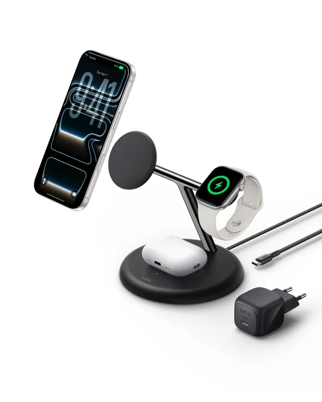 belkin-ultracharge-station-de-recharge-sans-fil-3-en-1-25-w-magn-tique-qi2-compa image 1