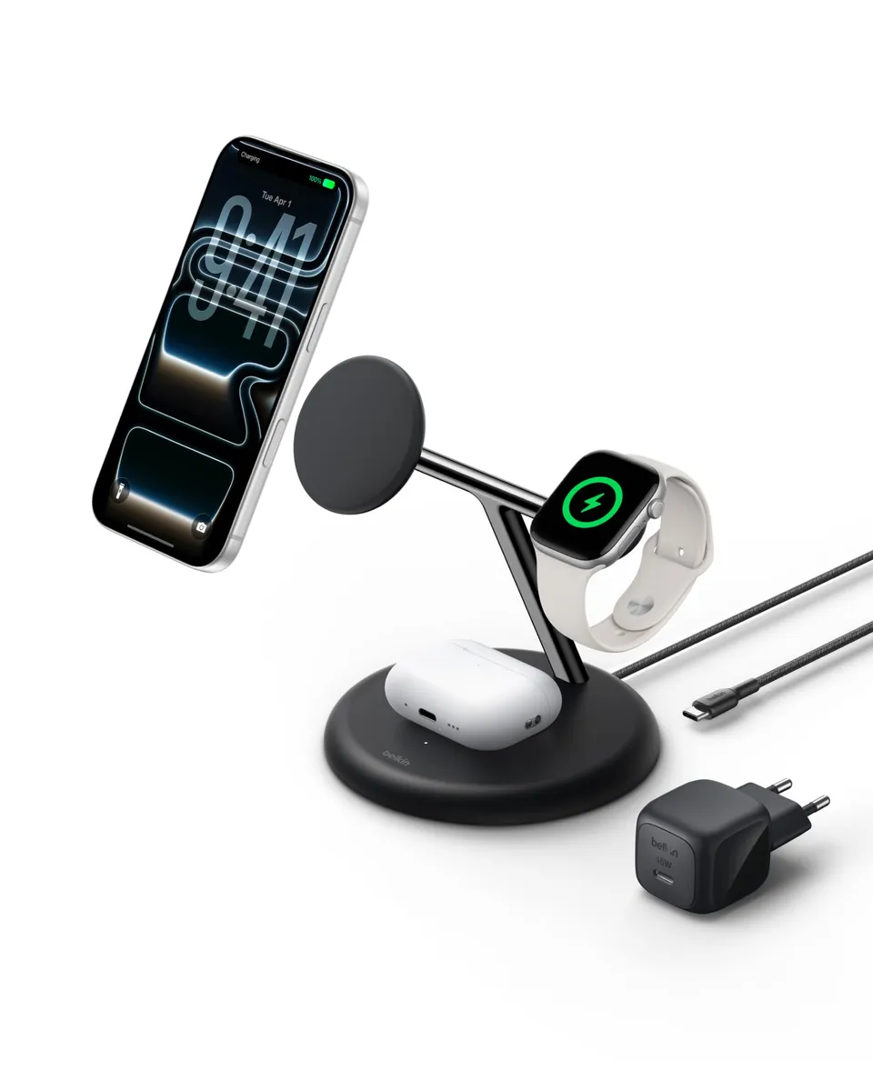 belkin-ultracharge-station-de-recharge-sans-fil-3-en-1-25-w-magn-tique-qi2-compa image 1