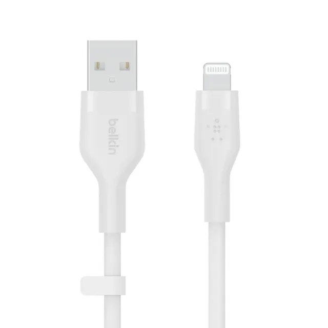 belkin-boostcharge-flex-c-ble-usb-a-vers-lightning-silicone-3-m-certifi-mfi-blan image 1