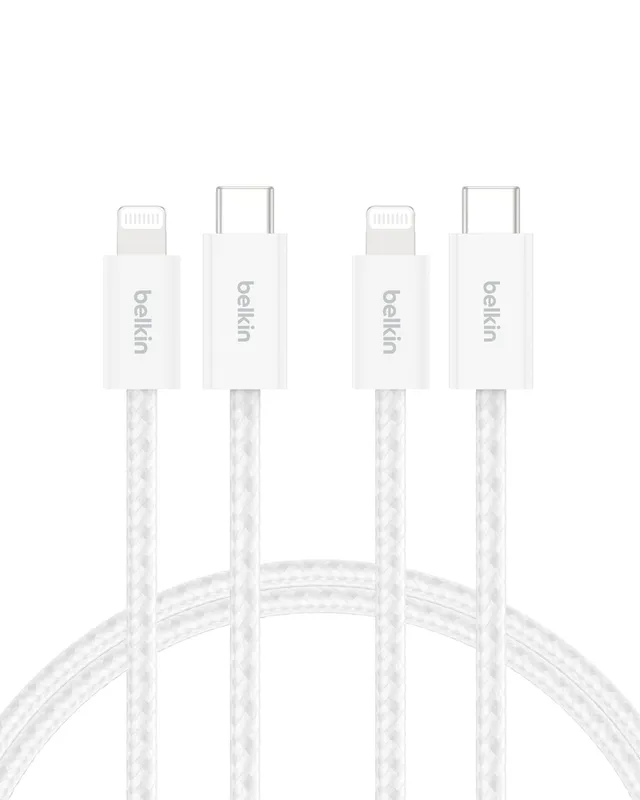 belkin-boostcharge-pack-de-2-c-bles-usb-c-vers-lightning-tress-s-1-5-m-mfi-recha image 1