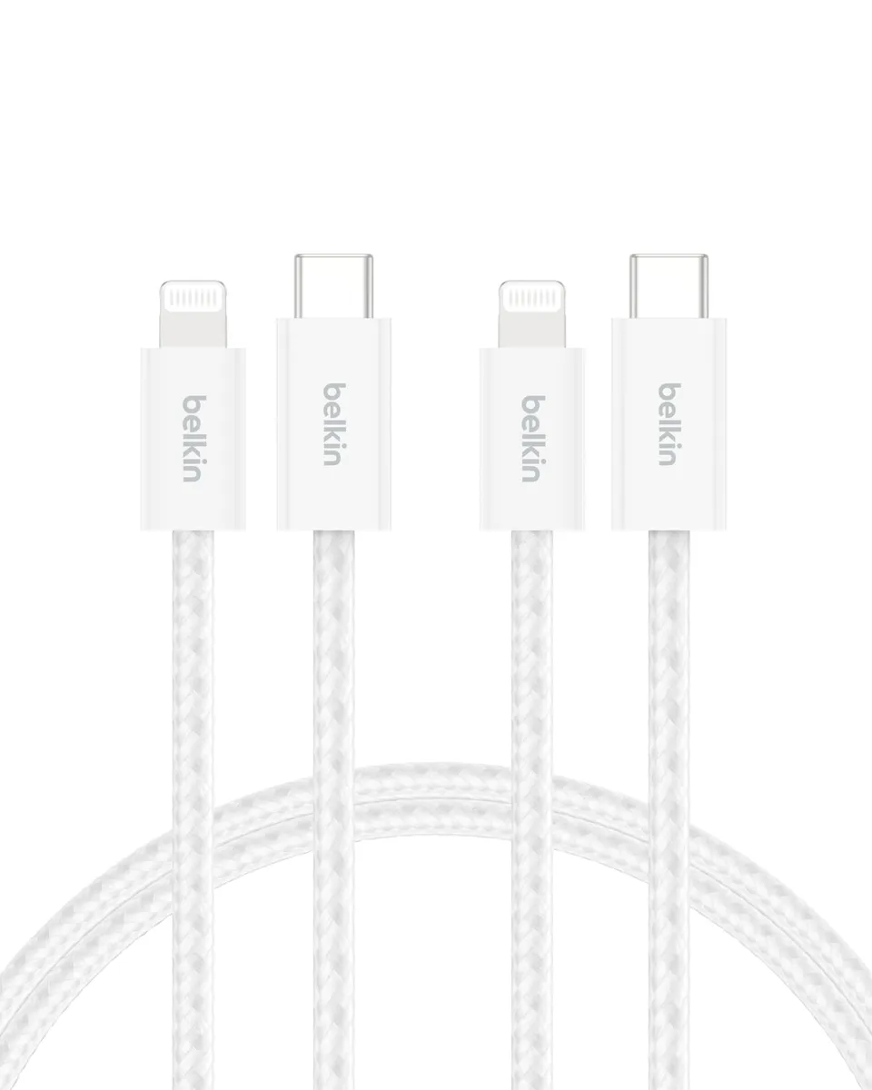 belkin-boostcharge-pack-de-2-c-bles-usb-c-vers-lightning-tress-s-1-5-m-mfi-recha image 1