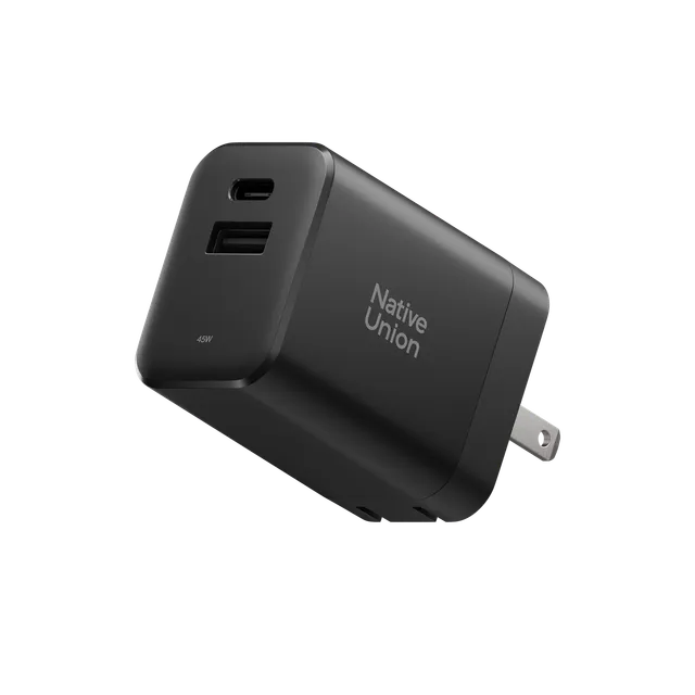 native-union-fast-gan-charger-pd-45w-1c-1a-chargeur-compact-usb-c-et-usb-a image 1