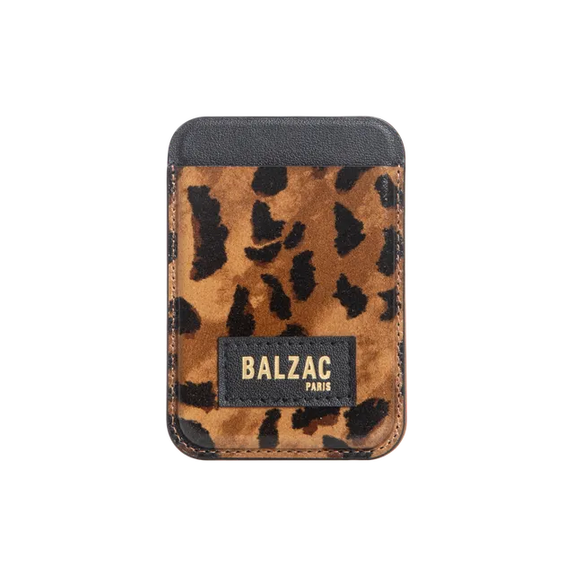 native-union-x-balzac-paris-cheetah-cappuccino-porte-cartes-magn-tique-magsafe-c image 1