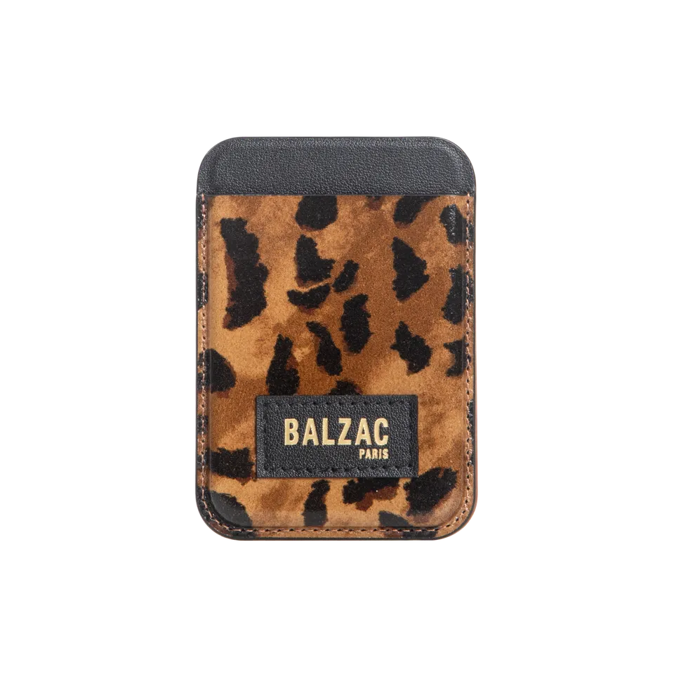 native-union-x-balzac-paris-cheetah-cappuccino-porte-cartes-magn-tique-magsafe-c image 1