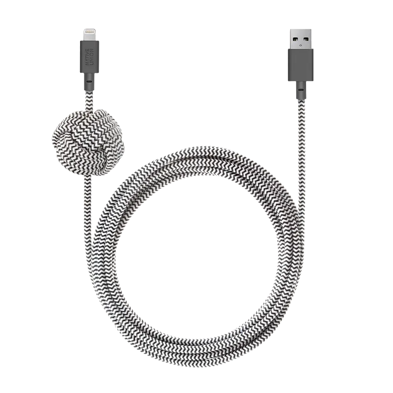 native-union-night-cable-usb-a-vers-lightning-3-m-c-ble-certifi-apple-mfi-avec-n image 1