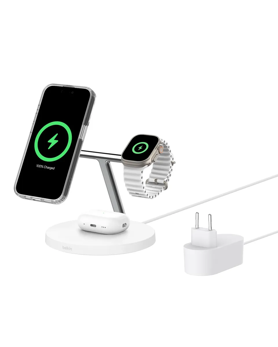 belkin-boostcharge-station-de-recharge-3-en-1-qi2-15w-magsafe-blanc-iphone-apple image 1