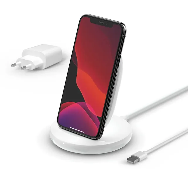 belkin-chargeur-sans-fil-15-w-qi-socle-de-recharge-rapide-blanc-compatible-iphon image 1
