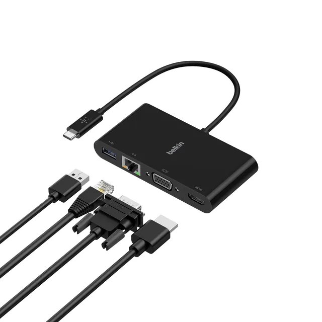 belkin-usb-c-multimedia-hub-adapter-gbe-hdmi-4k-vga-usb-a-3-0-c-ble-usb-c-int-gr image 1