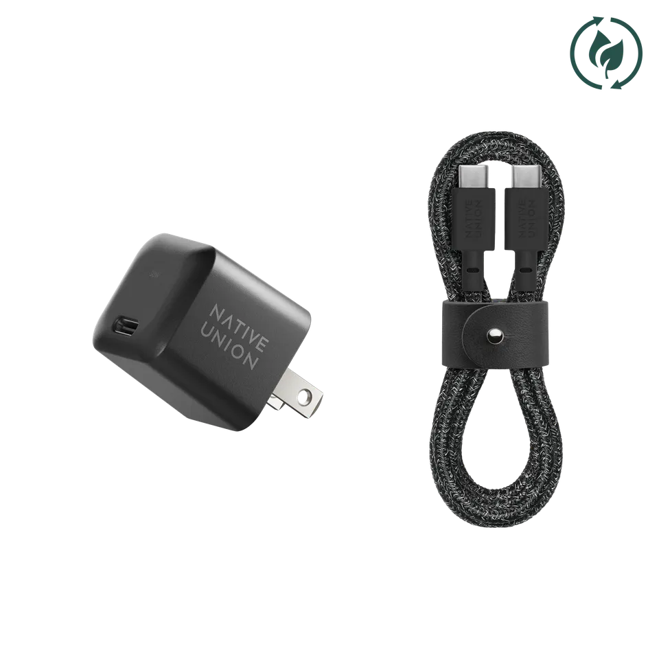 native-union-fast-gan-charger-pd-30w-avec-c-ble-usb-c-chargeur-compact-duo-iphon image 1