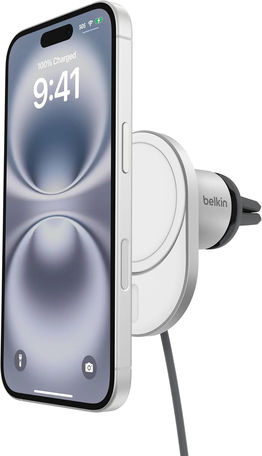 belkin-boostcharge-pro-chargeur-de-voiture-magn-tique-sans-fil-qi2-15-w-fixation image 1