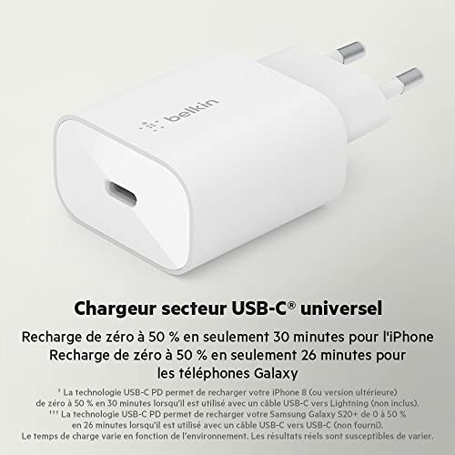 belkin-boostcharge-chargeur-secteur-usb-c-pd-3-0-pps-25-w-charge-rapide-iphone-e image 6