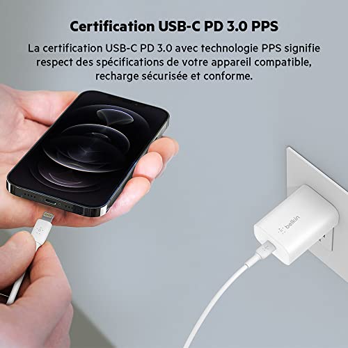 belkin-boostcharge-chargeur-secteur-usb-c-pd-3-0-pps-25-w-charge-rapide-iphone-e image 7