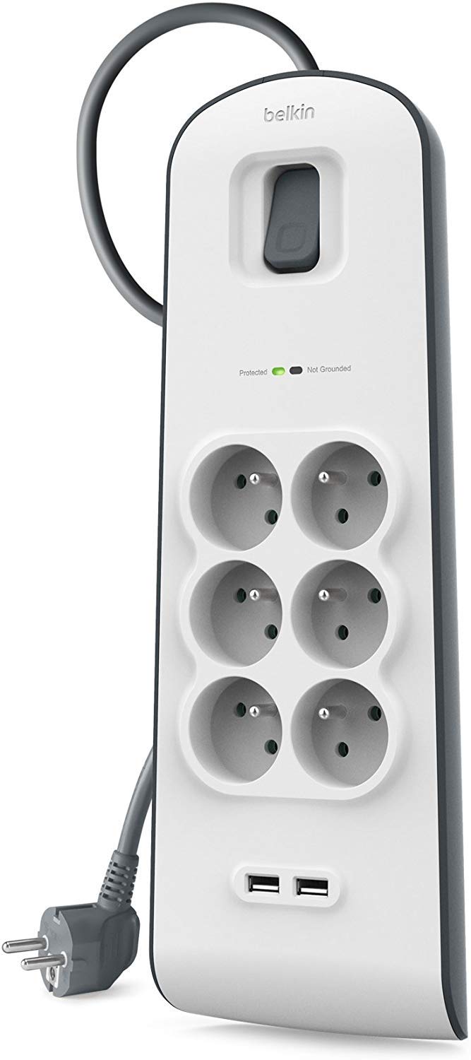 belkin-parafoudre-bsv401ca2m-multiprise-de-protection-4-prises-525-joules-2-port image 6