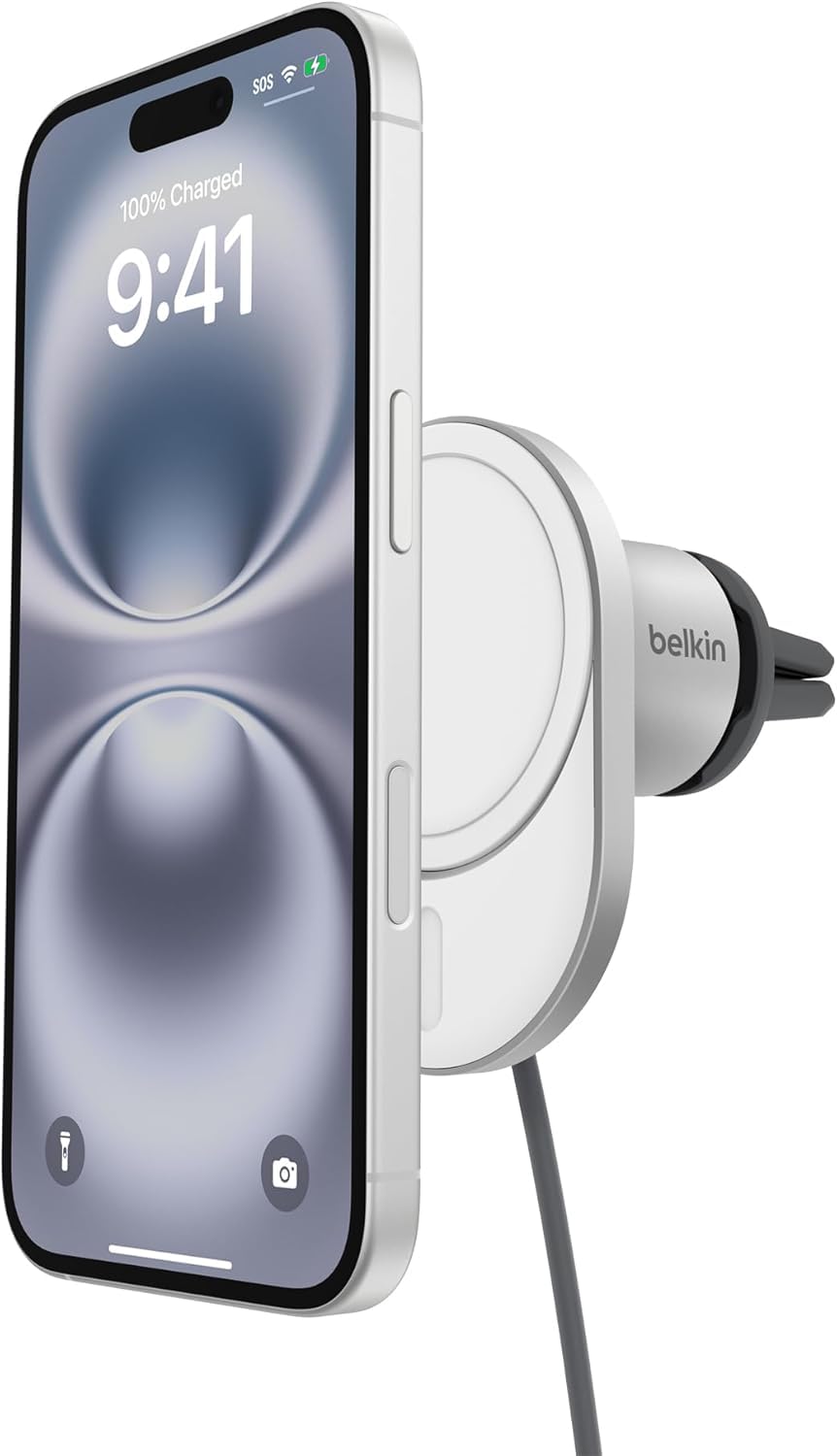 belkin-boostcharge-pro-chargeur-de-voiture-magn-tique-sans-fil-qi2-15-w-fixation image 1