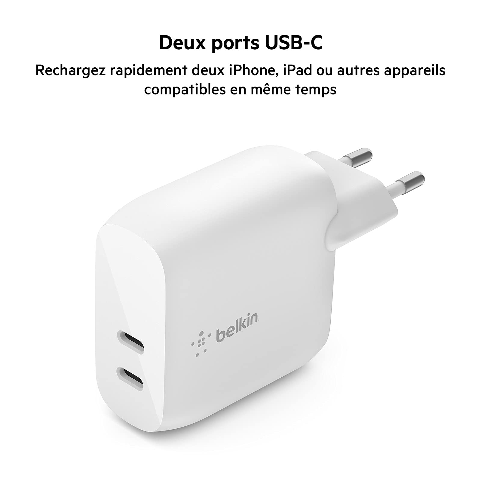 belkin-chargeur-secteur-double-port-usb-c-pd-40-w-20-w-par-port-recharge-rapide- image 2