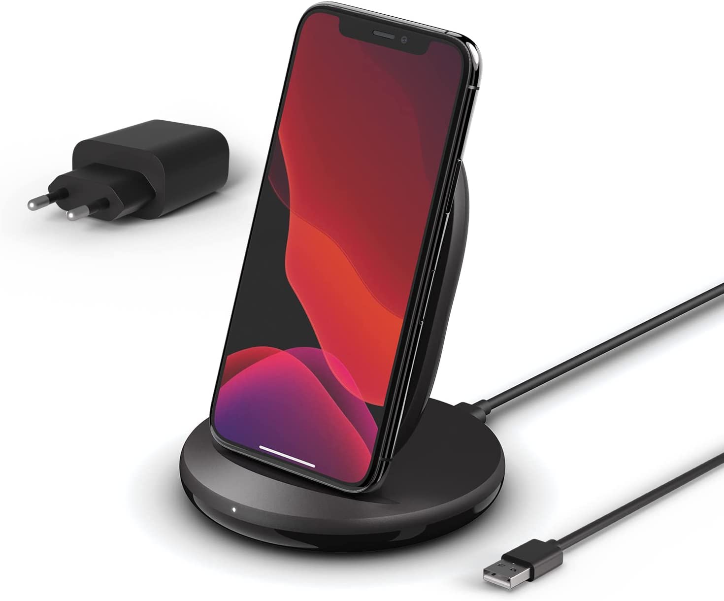 belkin-chargeur-sans-fil-15-w-qi-socle-de-recharge-rapide-blanc-compatible-iphon image 2
