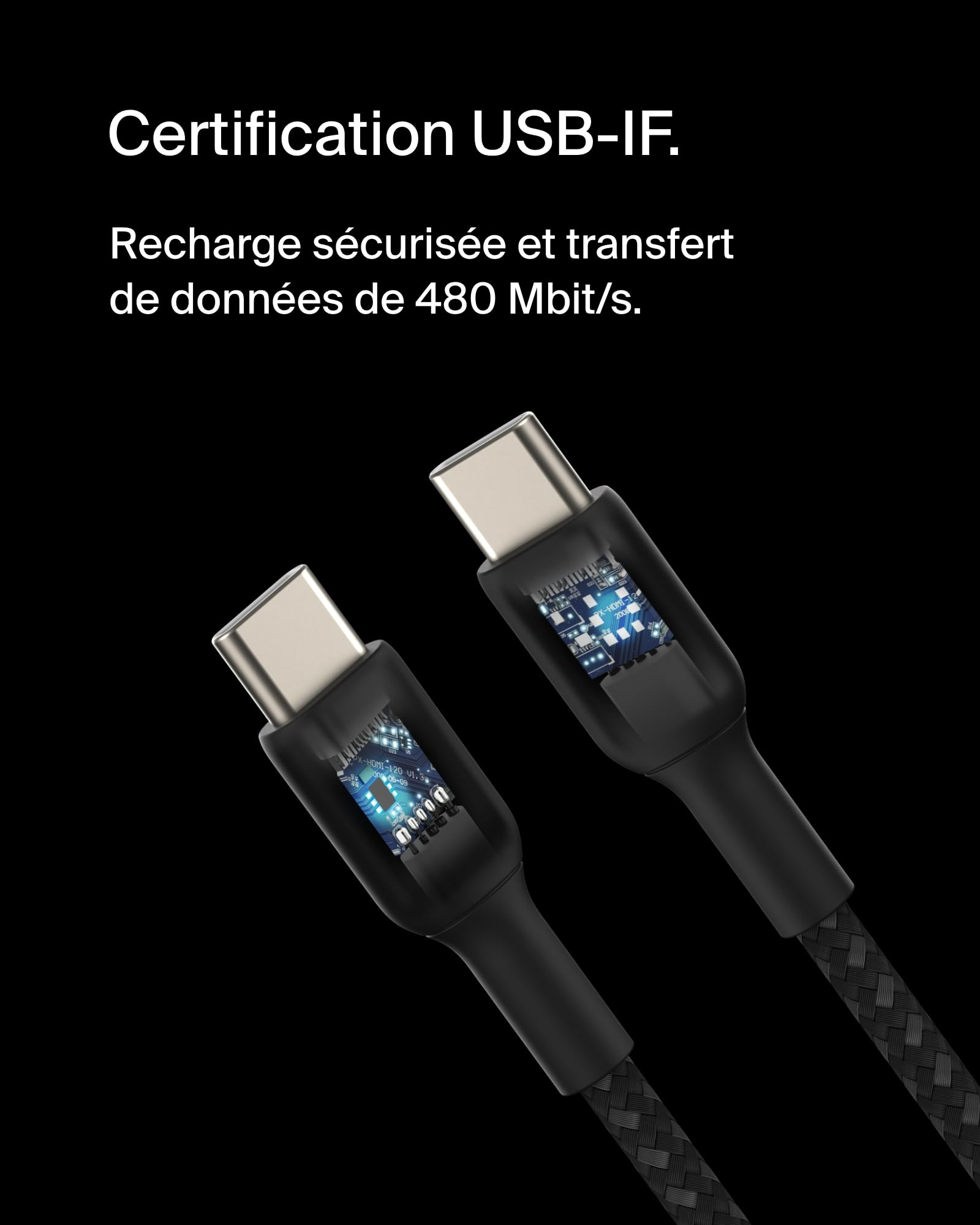 belkin-boostcharge-c-ble-usb-c-vers-usb-c-tress-15-cm-60-w-charge-rapide-pour-ip image 3