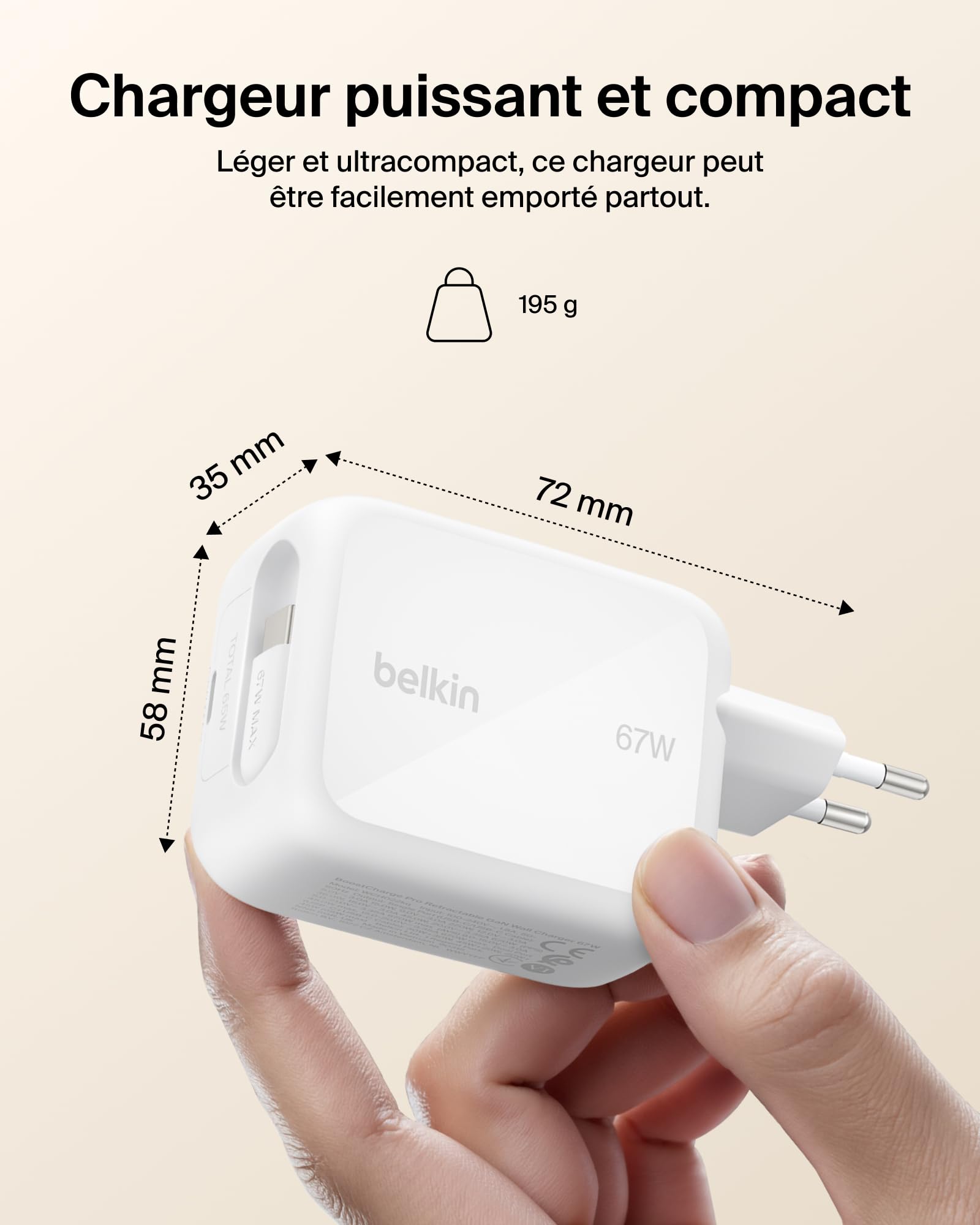 belkin-ultracharge-45-w-chargeur-secteur-usb-c-gan-avec-c-ble-r-tractable-80-cm- image 6