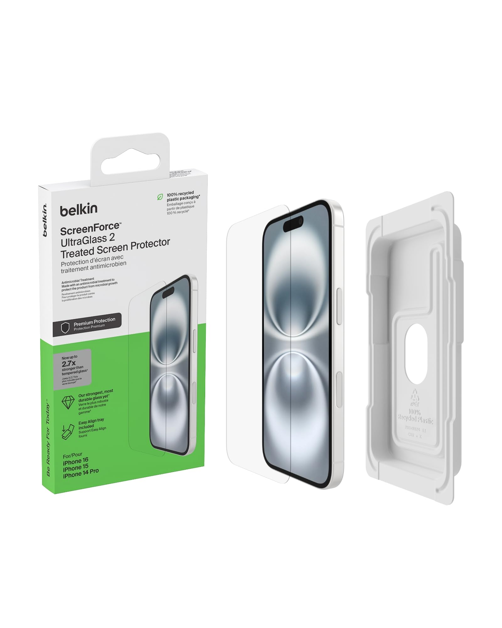 belkin-screenforce-ultraglass-2-protection-d-cran-antimicrobienne-pour-iphone-15 image 2