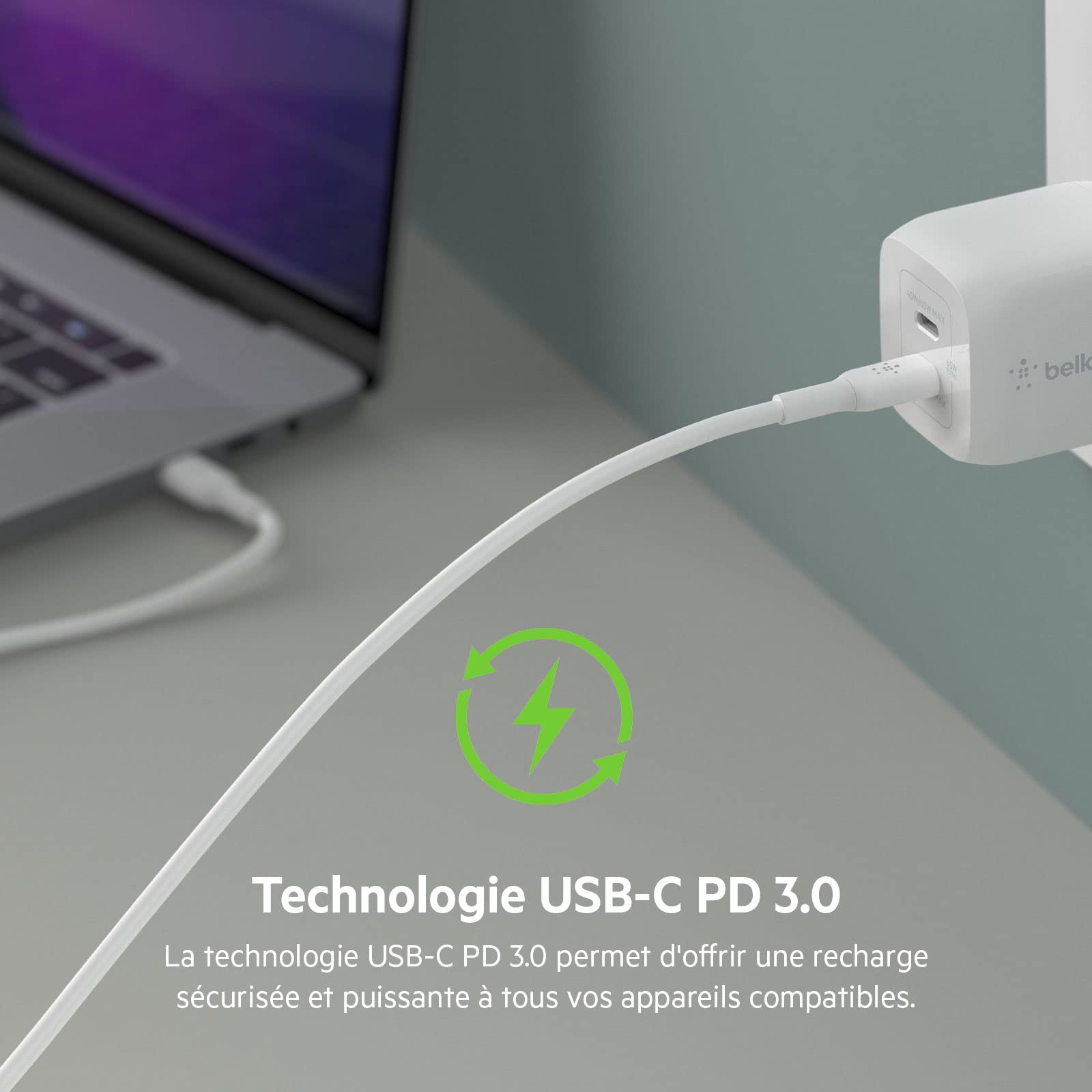 belkin-chargeur-secteur-double-port-usb-c-45-w-gan-power-delivery-3-0-pps-pour-i image 8