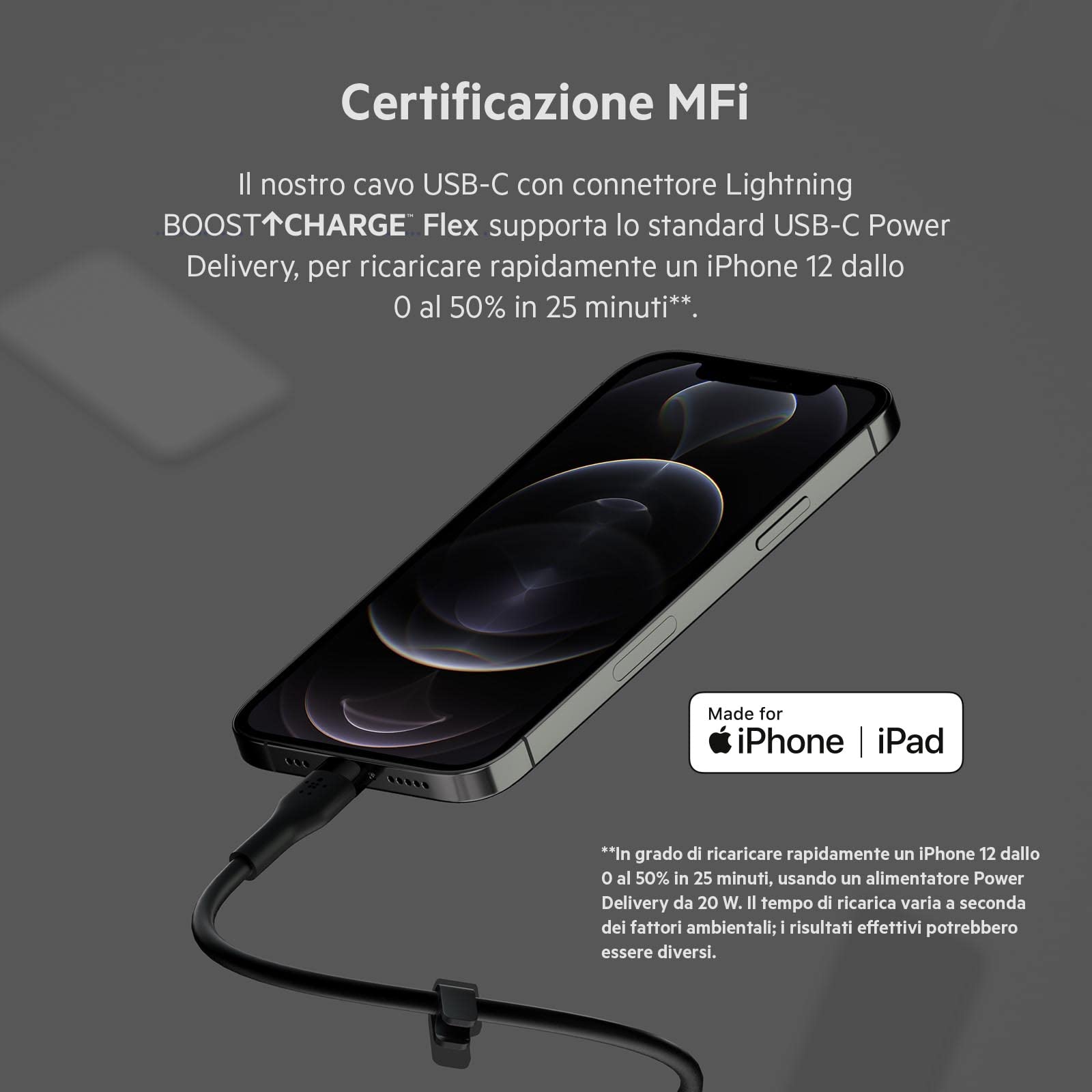 belkin-boostcharge-flex-c-ble-usb-c-vers-lightning-3-m-en-silicone-certifi-mfi-2 image 2