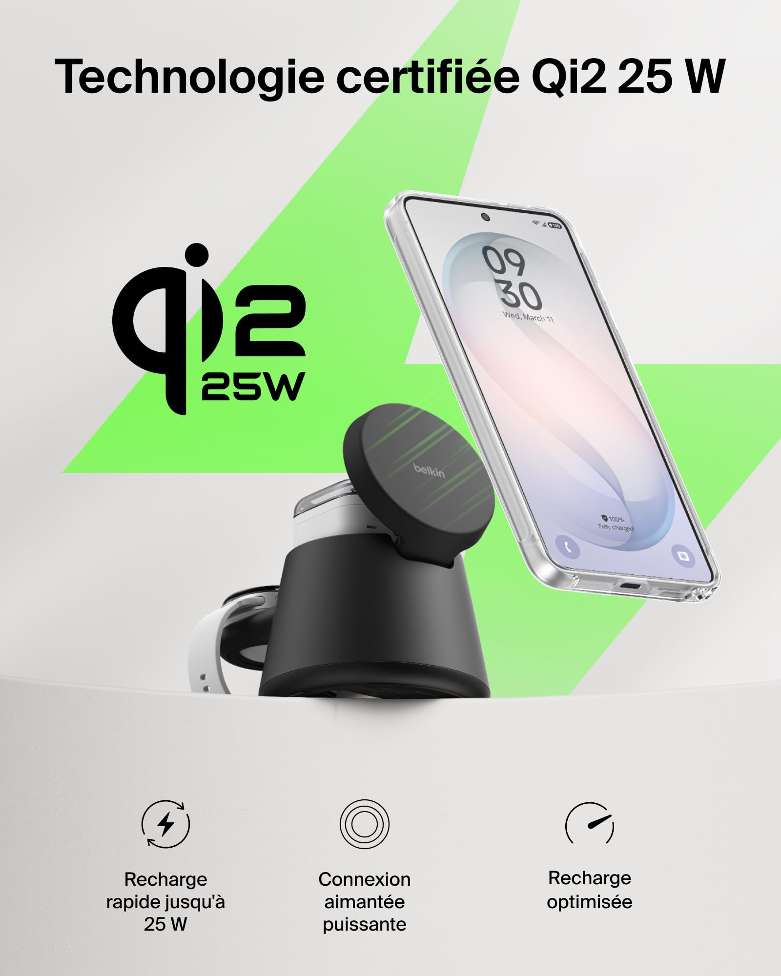 belkin-ultracharge-station-de-charge-3-en-1-magn-tique-qi2-25-w-avec-support-usb image 7