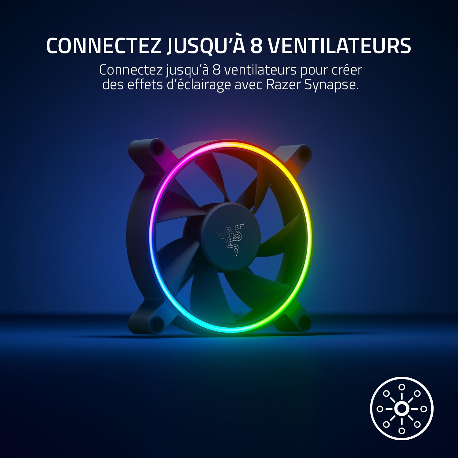 razer-kunai-chroma-120mm-ventilateur-pc-argb-hydraulique-pwm-pack-3-ventilateurs image 3