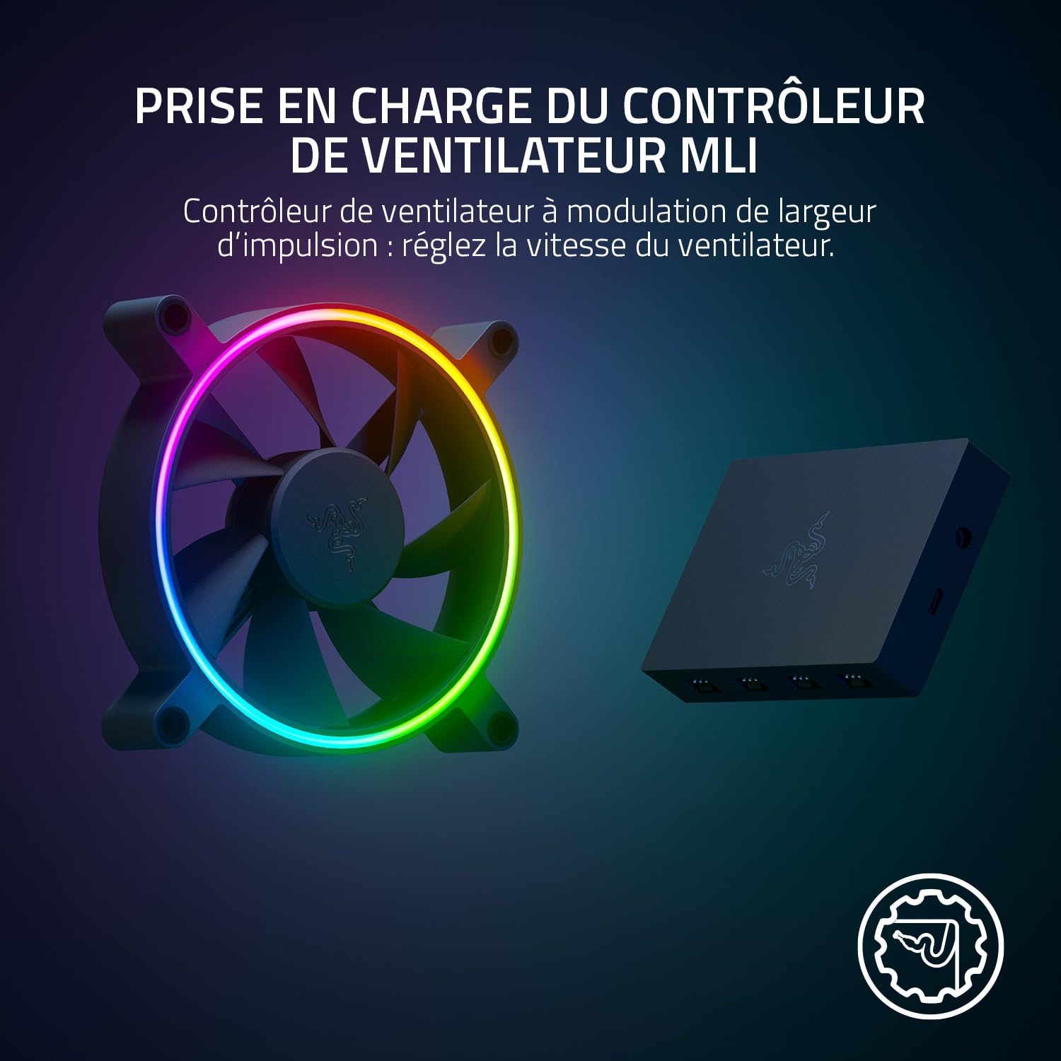razer-kunai-chroma-120mm-ventilateur-pc-argb-hydraulique-pwm-pack-3-ventilateurs image 4
