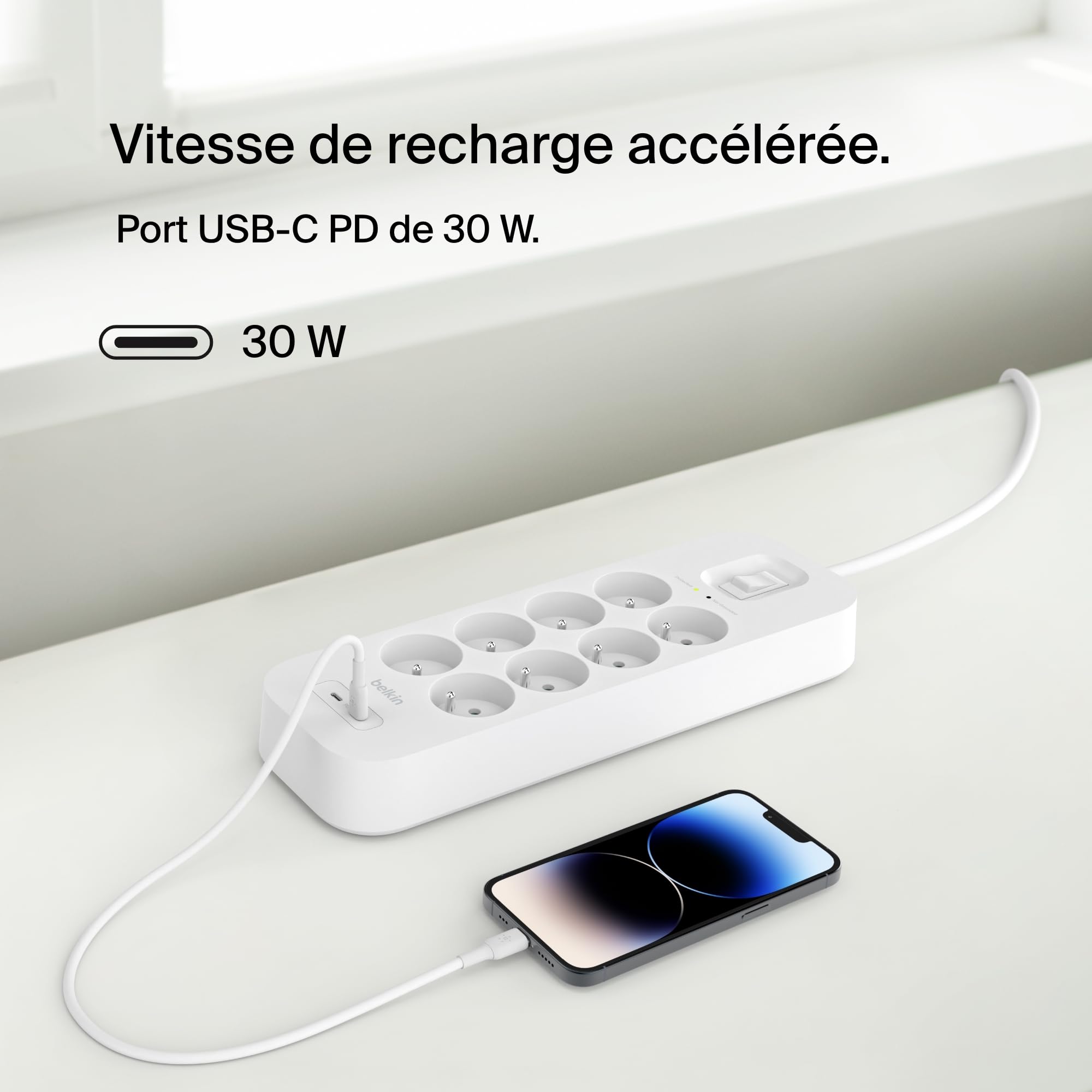 belkin-multiprise-parafoudre-8-prises-avec-2-ports-usb-c-pd-18-w-protection-900- image 4