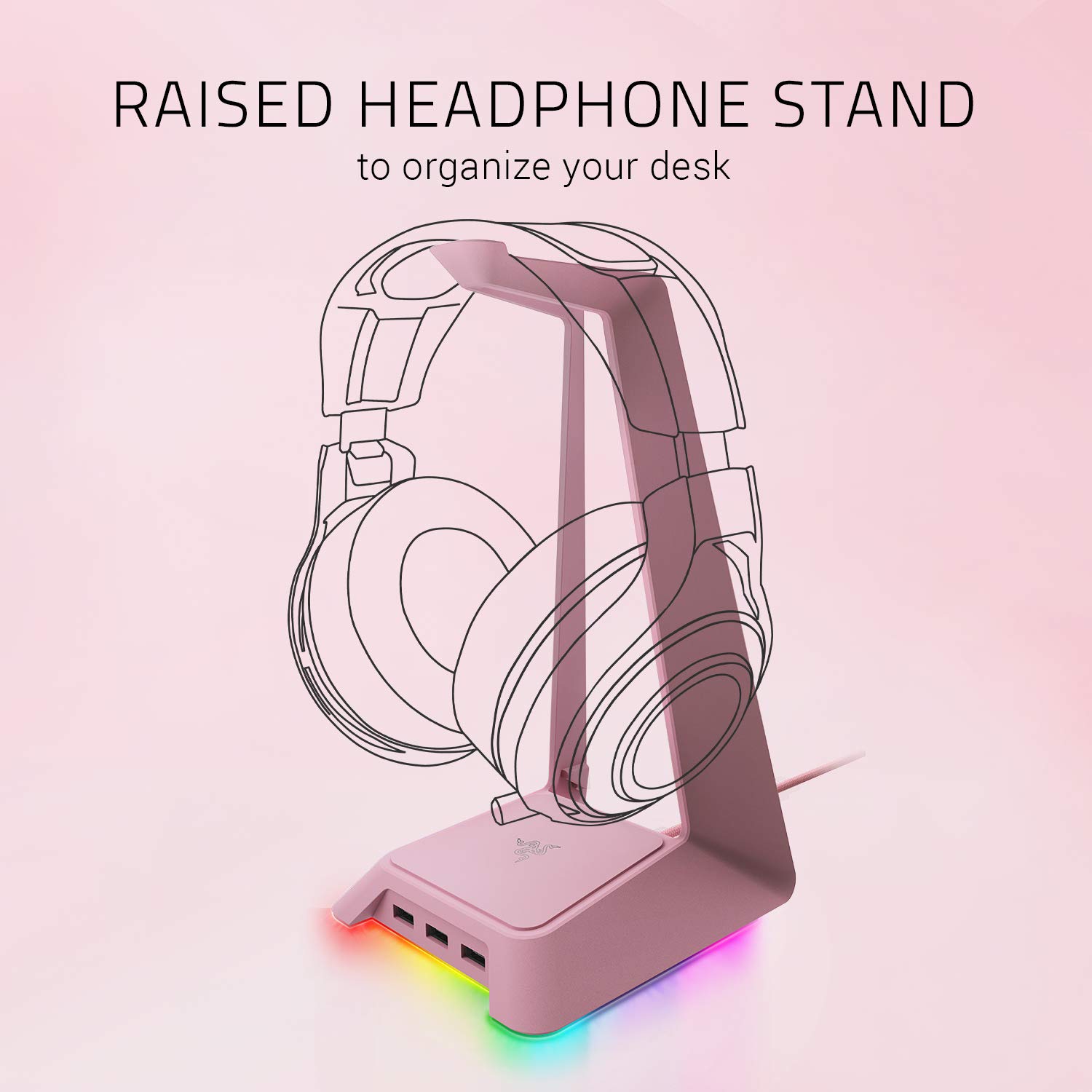 razer-base-station-chroma-quartz-support-de-casque-avec-hub-usb-3-ports-et-clair image 2