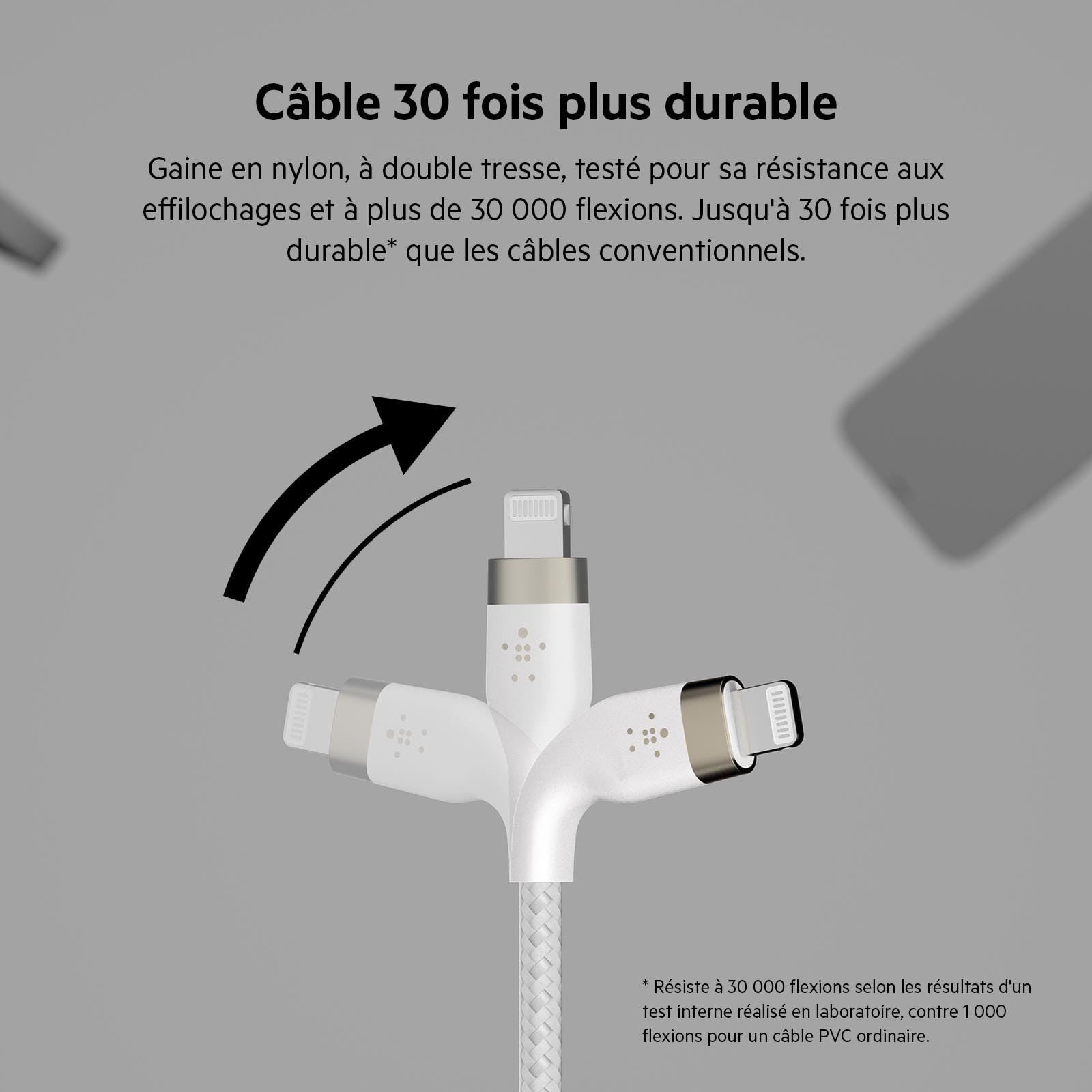 belkin-boostcharge-pro-flex-c-ble-tress-usb-a-vers-lightning-certifi-mfi-3-m-bla image 3