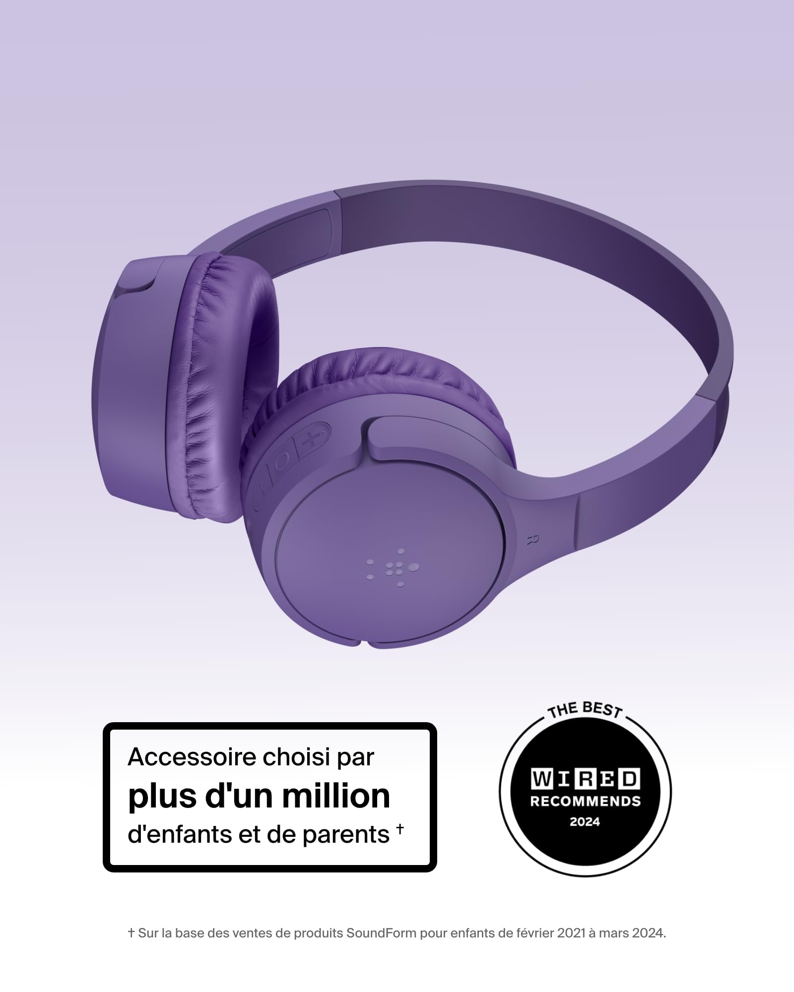 belkin-soundform-mini-casque-sans-fil-pour-enfants-avec-micro-bluetooth-5-3-limi image 2