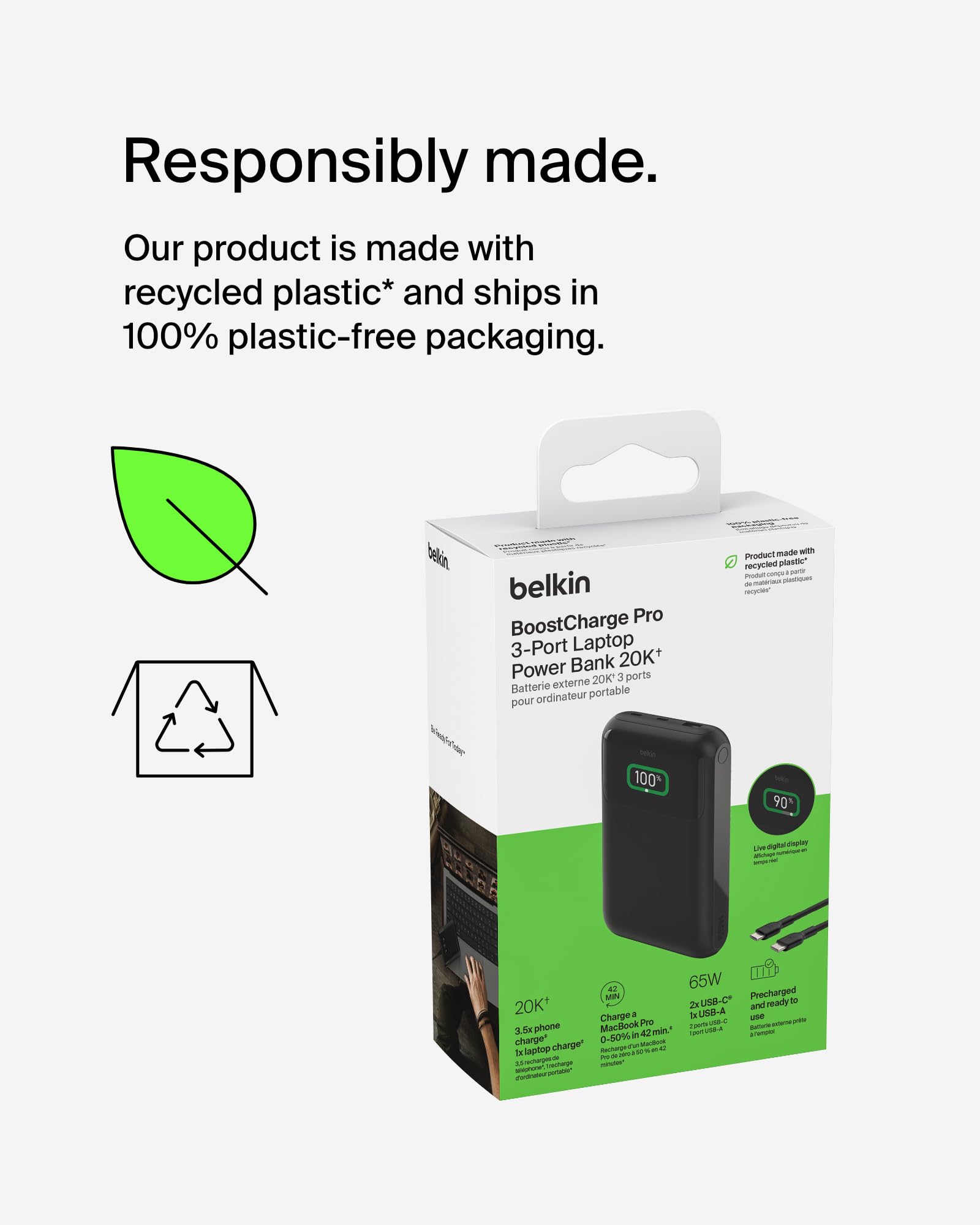 belkin-boostcharge-batterie-externe-20-000-mah-3-ports-65w-usb-c-power-delivery- image 6