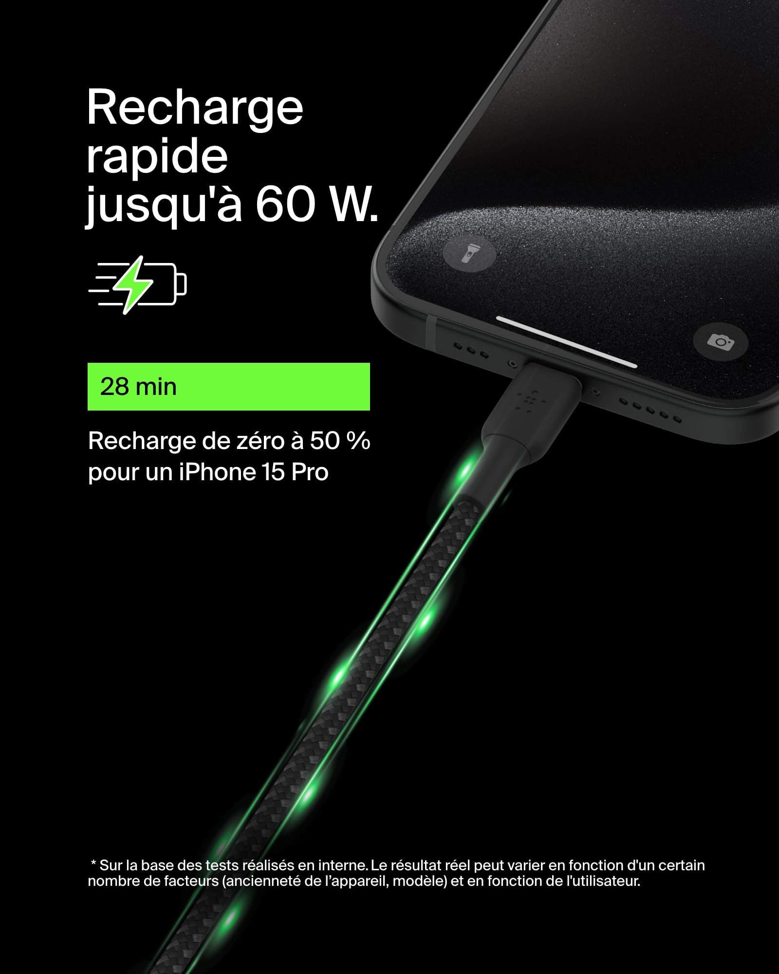 belkin-boostcharge-c-ble-usb-c-vers-usb-c-tress-15-cm-60-w-charge-rapide-pour-ip image 2