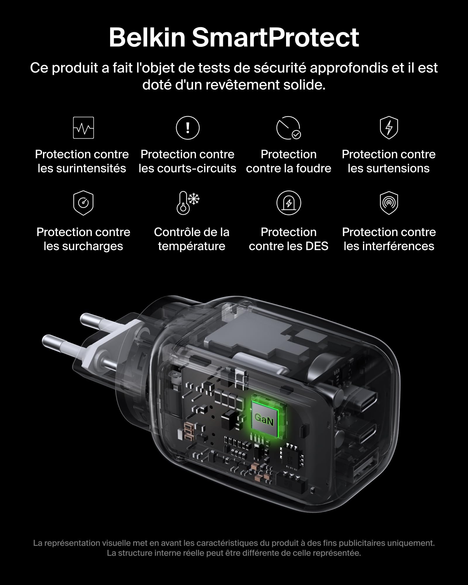 belkin-chargeur-secteur-gan-100-w-3-ports-2x-usb-c-pd-pps-usb-a-blanc image 7