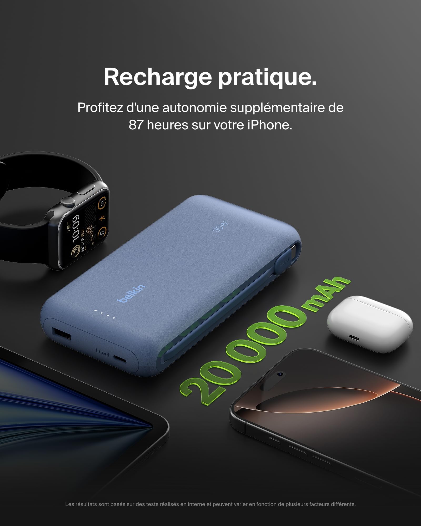 belkin-boostcharge-batterie-externe-20-000-mah-pd-30-w-avec-c-ble-usb-c-int-gr-b image 5