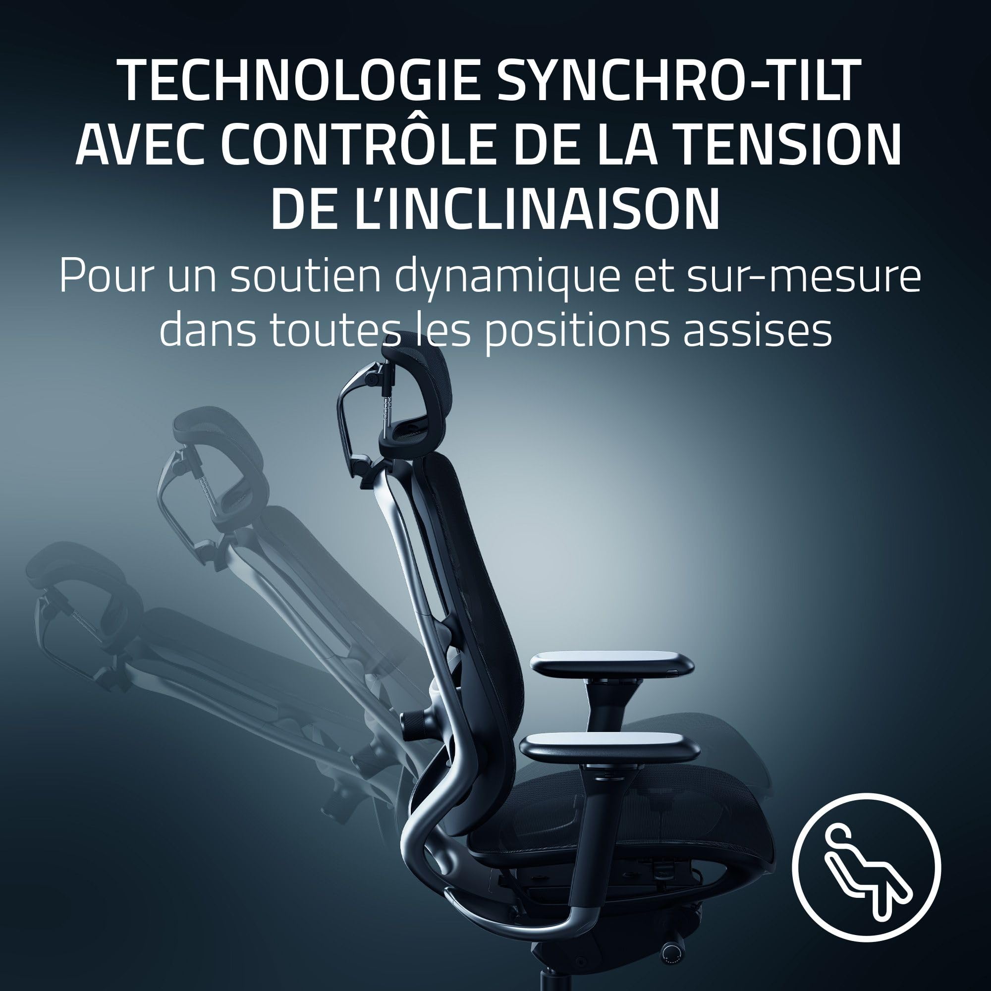razer-fujin-pro-chaise-gaming-en-maille-respirante-synchro-tilt-support-lombaire image 5