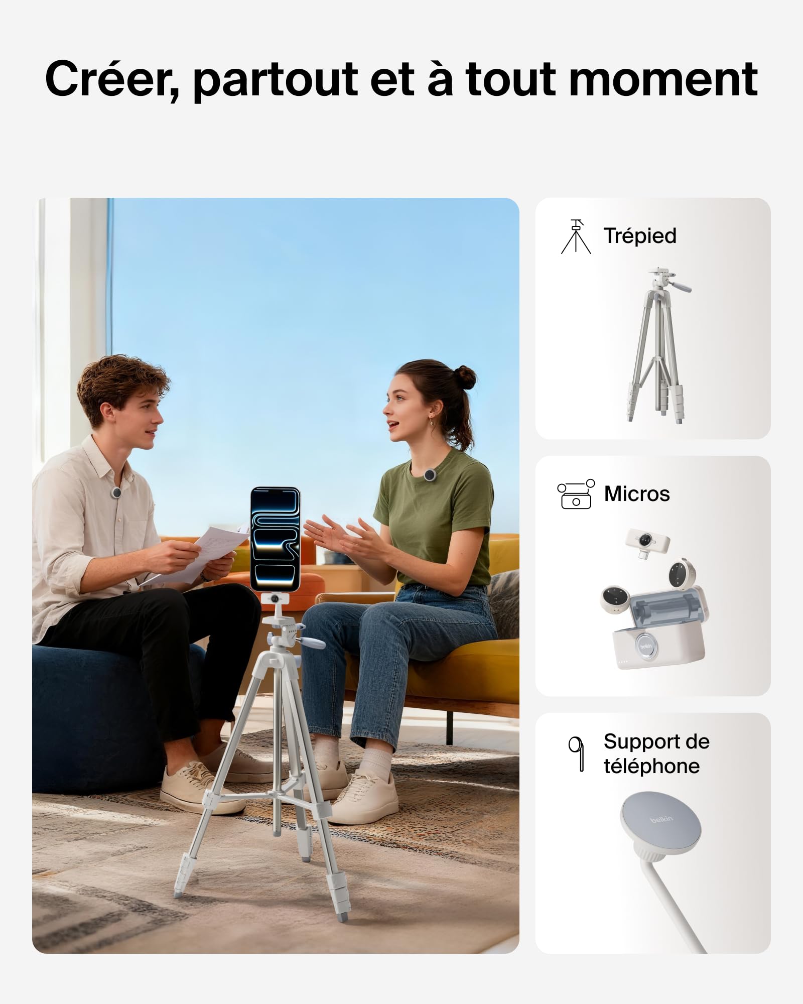 belkin-stage-kit-cr-ateurs-de-contenus-tr-pied-r-glable-43-cm-1-7-m-support-magn image 2