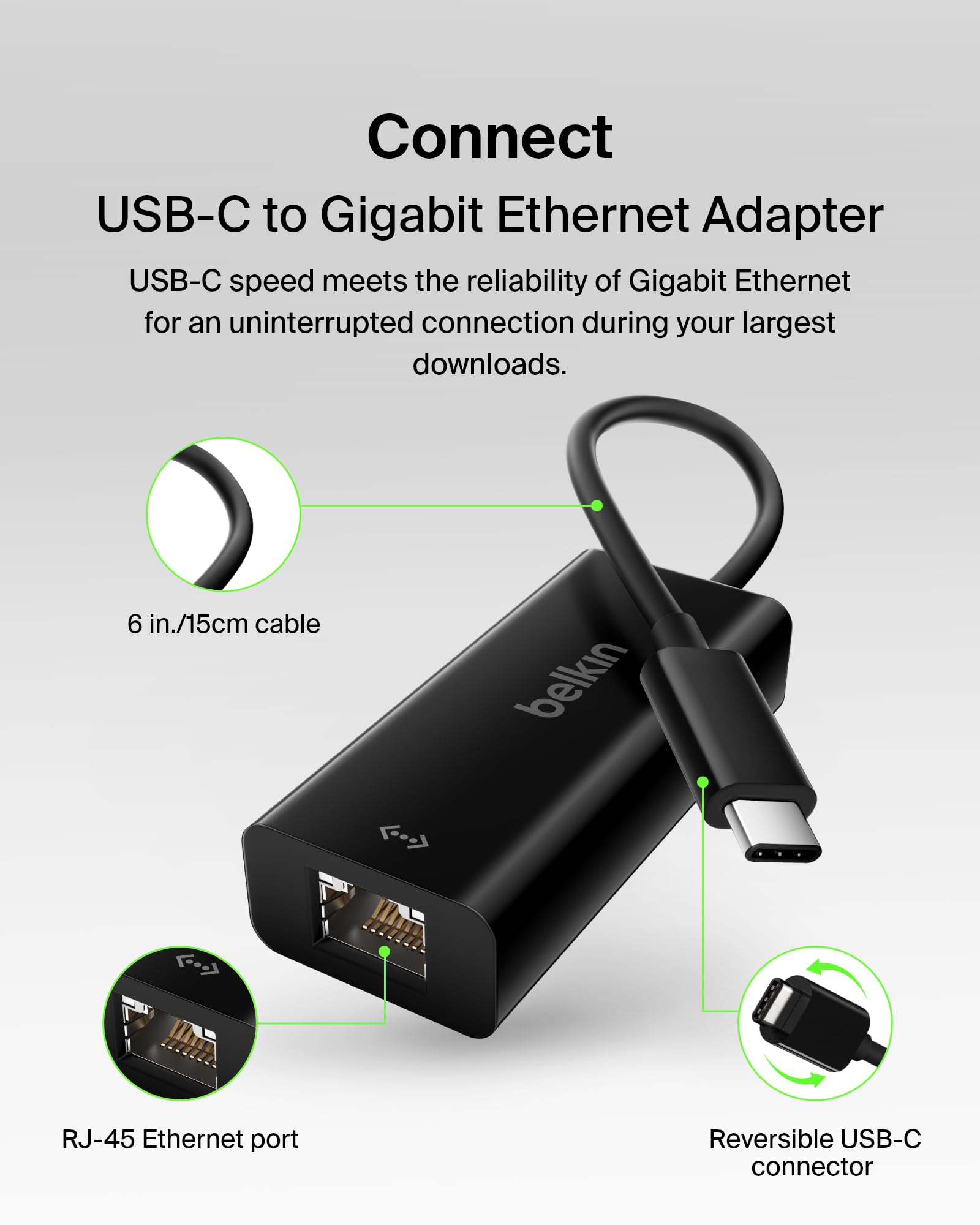 belkin-adaptateur-usb-c-vers-ethernet-gigabit-femelle-noir-compatible-ipad-pro-e image 2