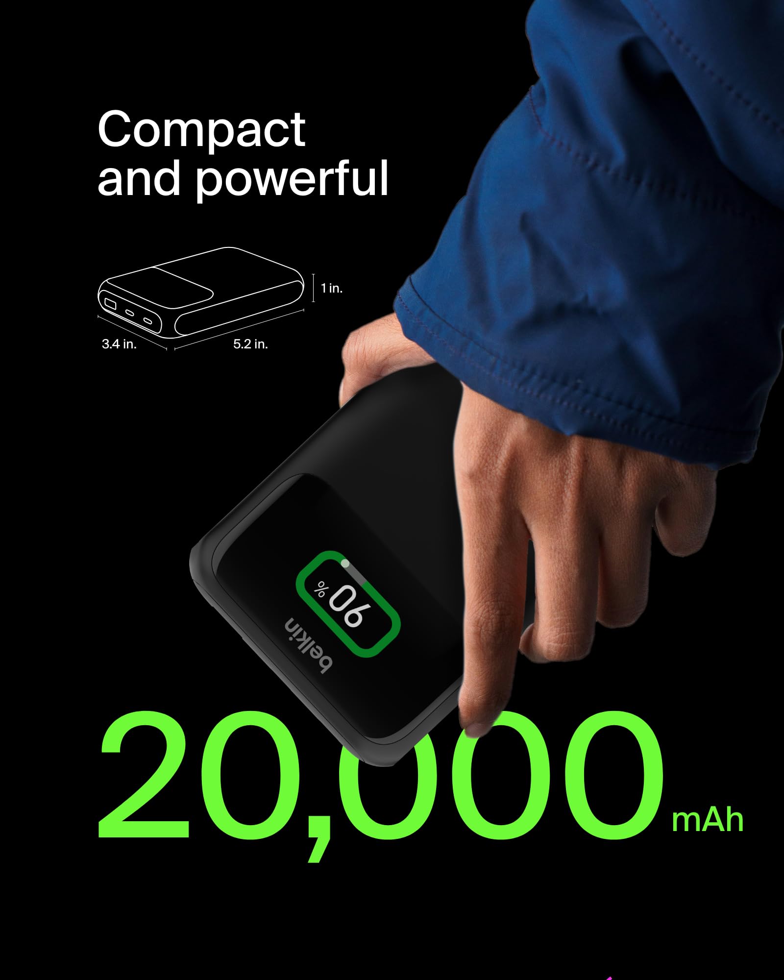 belkin-boostcharge-batterie-externe-20-000-mah-3-ports-65w-usb-c-power-delivery- image 3