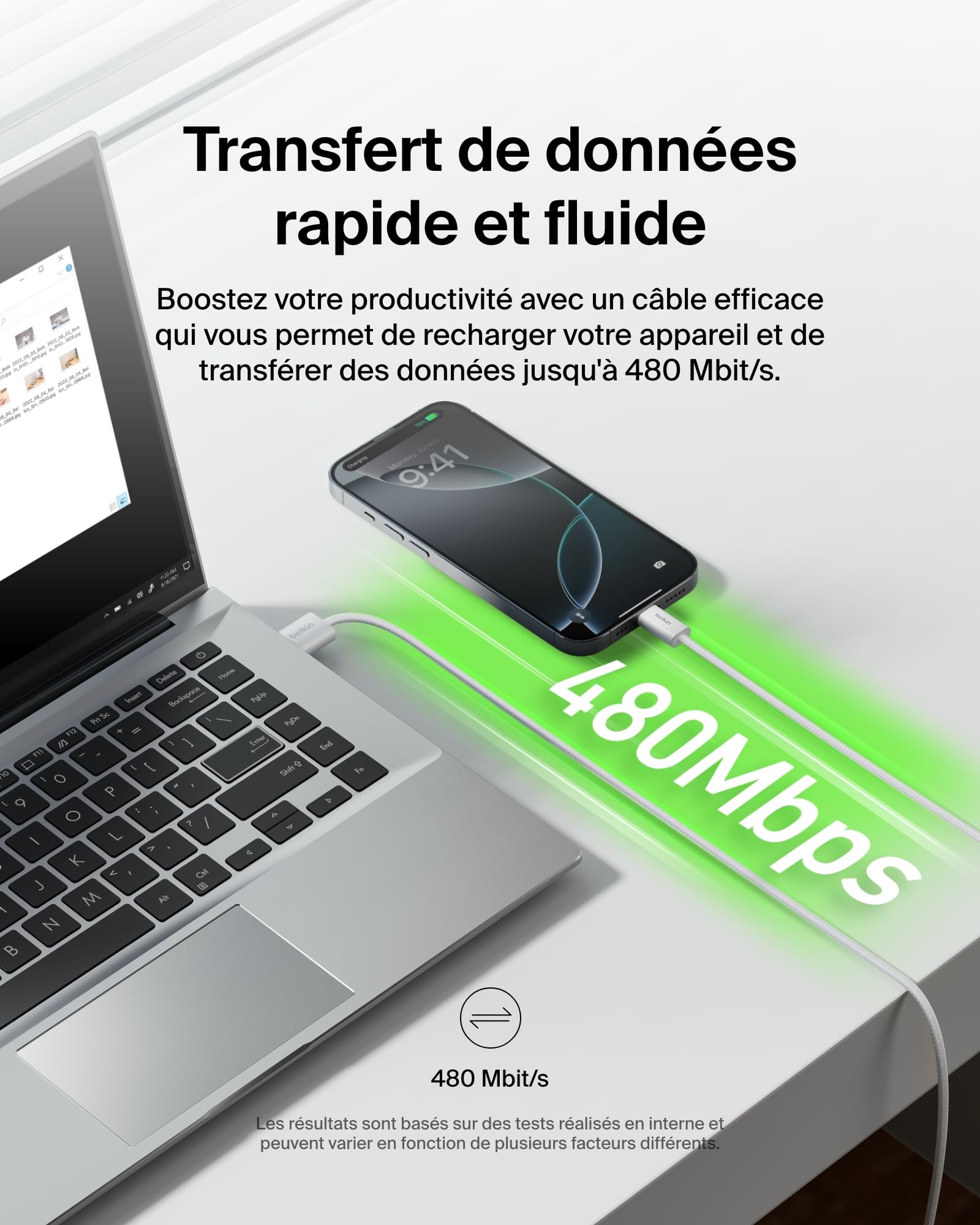 belkin-pack-de-2-c-bles-usb-a-vers-usb-c-tress-s-1-5-m-15w-blanc-charge-rapide-i image 6