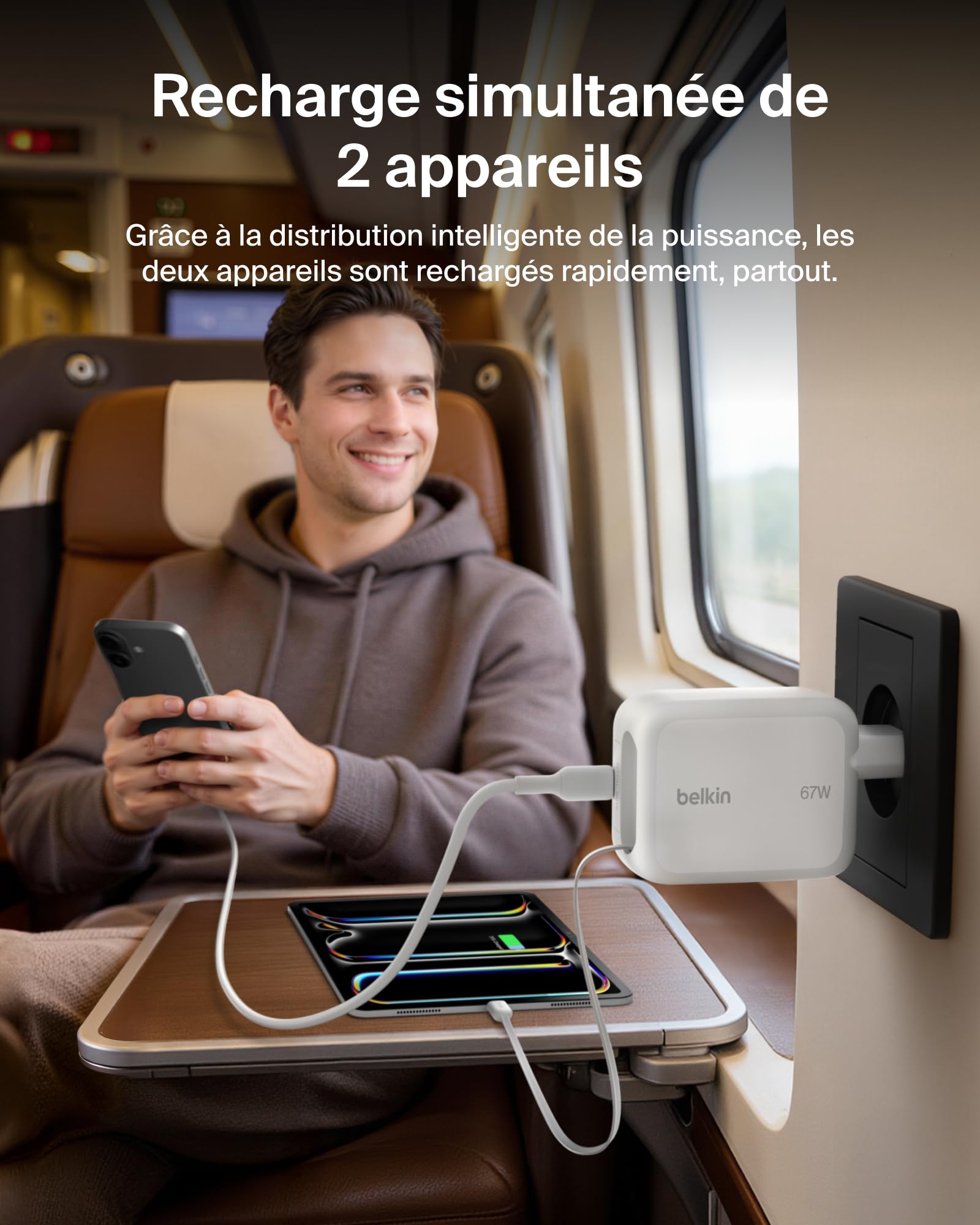 belkin-ultracharge-45-w-chargeur-secteur-usb-c-gan-avec-c-ble-r-tractable-80-cm- image 5