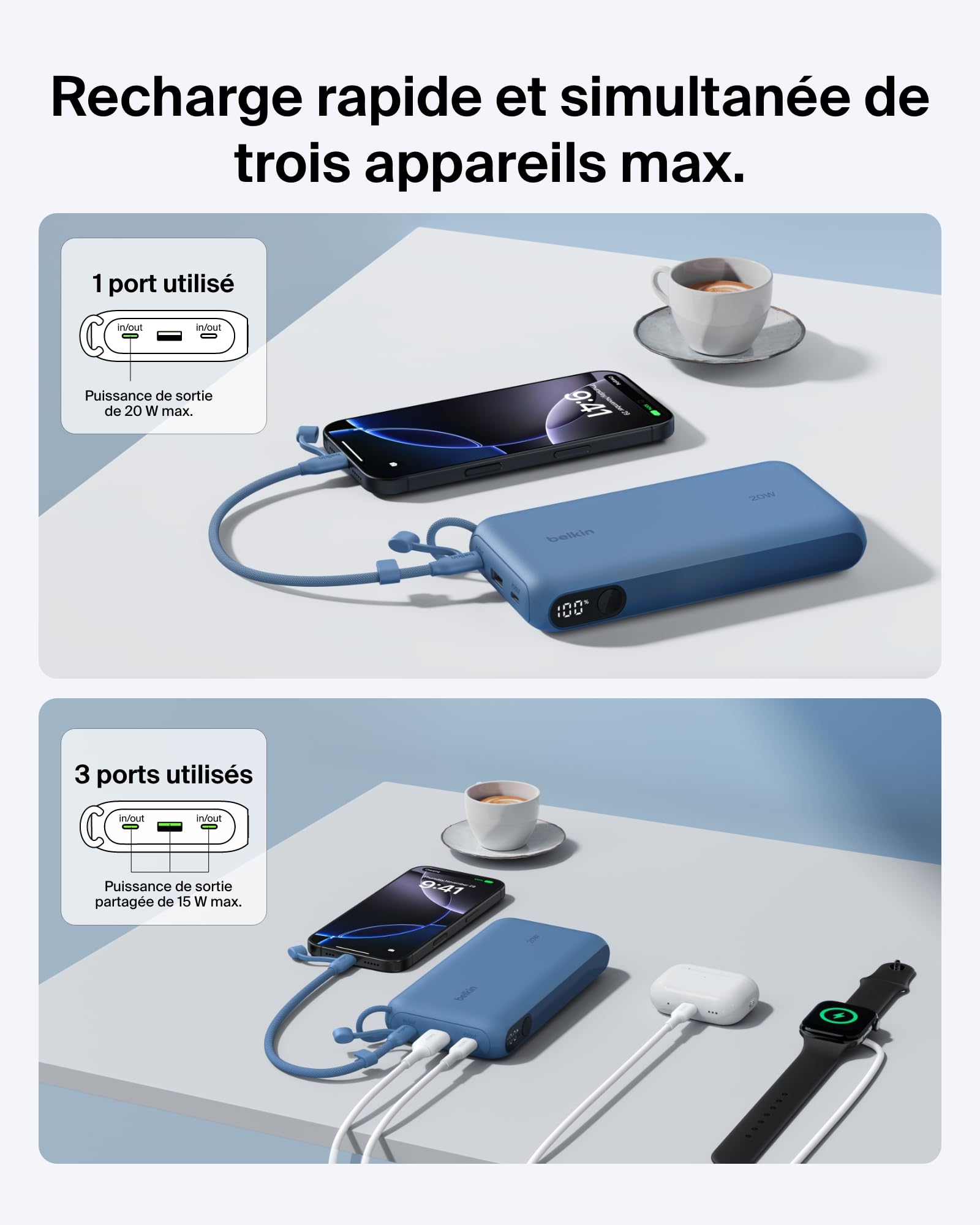 belkin-boostcharge-batterie-externe-20-000-mah-usb-c-20-w-2-ports-usb-c-1-usb-a- image 2